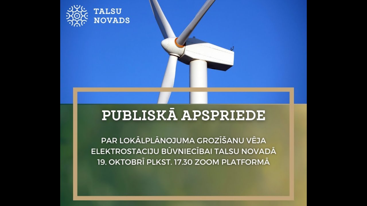 Publiskā apspriešana Talsu novada teritorijas plānojuma grozīšanai.