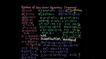 7.1 Part 2: System of Nonlinear Equations; Substitution Method | Precalculus