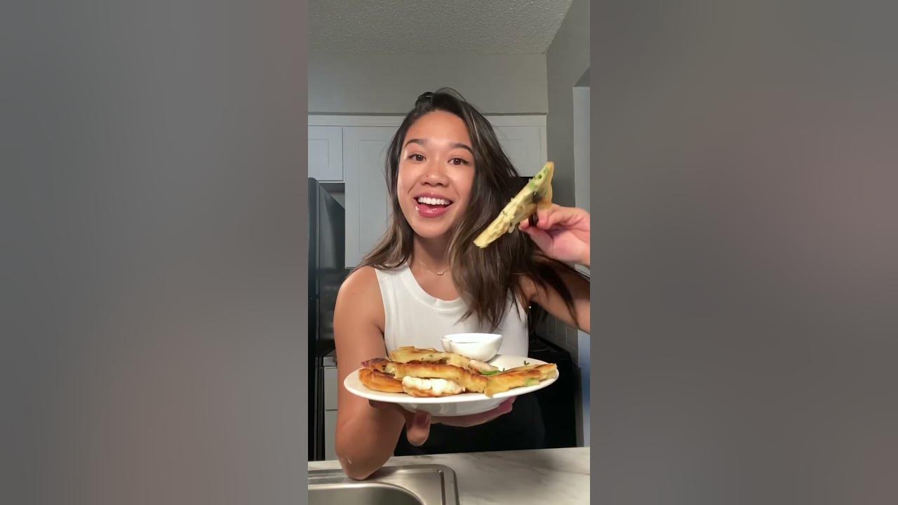 Let’s make Shrimp Scallion Pancakes- full recipe on my IG 😙