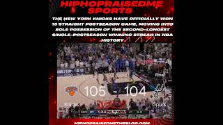 The New York Knicks have officially won 13 straight postseason games