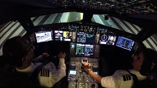Airbus A350XWB Flightdeck Night Takeoff