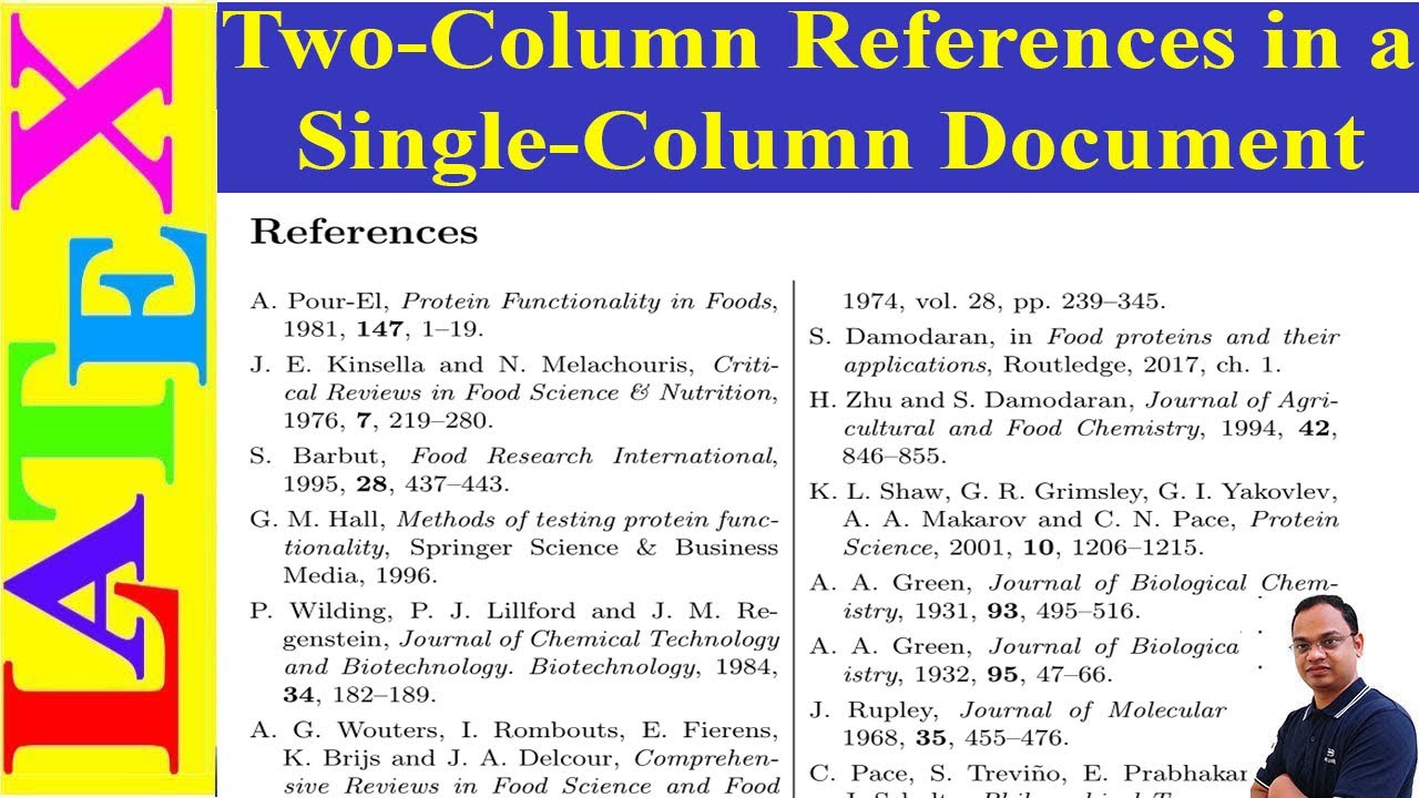 Two-Column References In A Single-Column Document (Latex Tips/Solution-49)  - Youtube