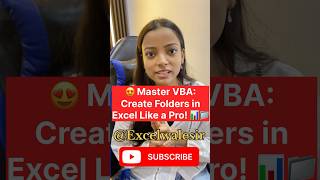 😍Master VBA: Create Folders in Excel Like a Pro! 📊📁 #excelwalesir