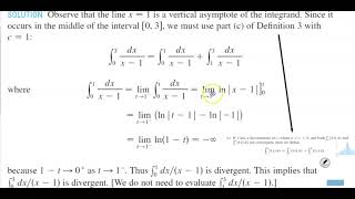 5.10 Example 7 Evaluate the integral with a vertical asymptote if possible