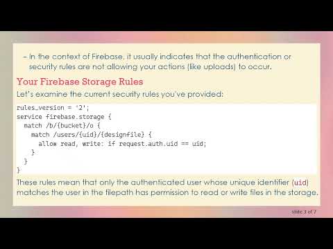Resolving Firebase Storage Error 403: Understanding Security Rules for Uploading Files