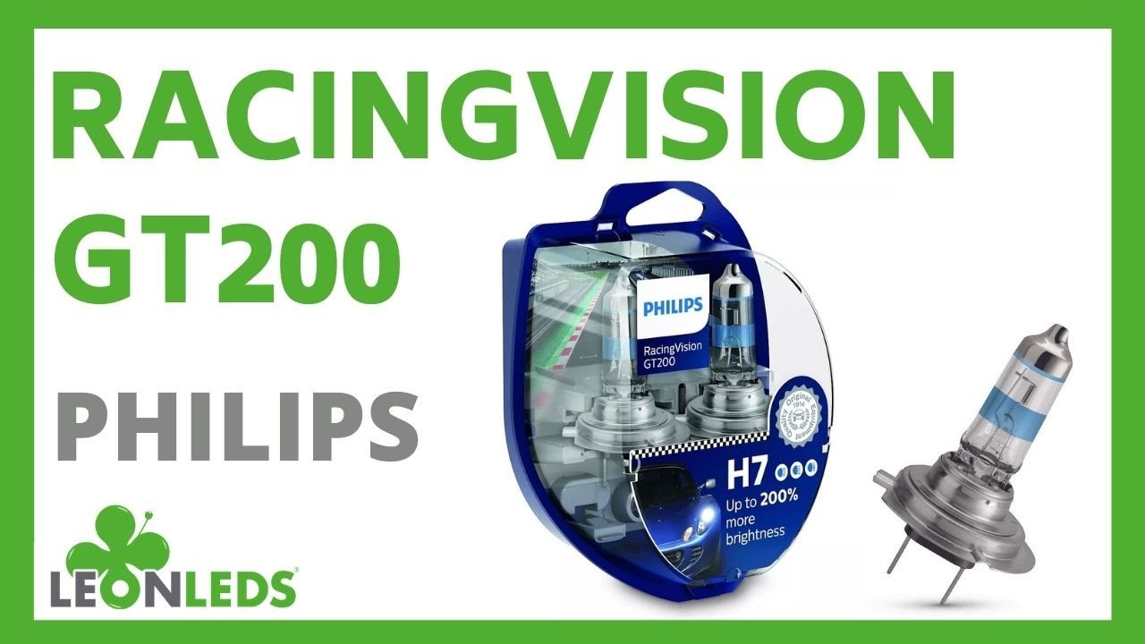 ✓ Bombillas racingvision GT200 de Philips, ¡+ de 200% de luz! 