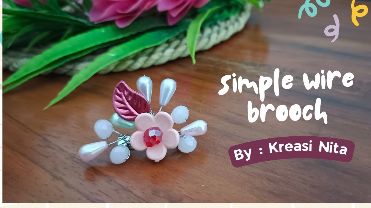 DIY/Simple Wire Brooch / Bros Kawat Mutiara / Bros Mutiara dan Bunga #bros #wirebrooch #brooch