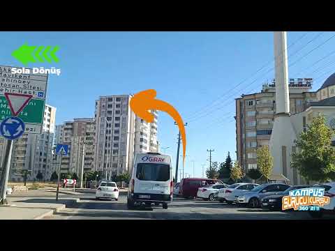 Gaziantep Şahinbey İlçesi Direksiyon Sınavı Güzergahı (Hızlandırılmış video) @kampussurucukursu