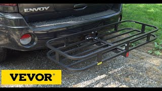 VEVOR 53 x 19 x 5 in Hitch Cargo Carrier, 500lb Capacity Trailer Hitch Mount Cargo Basket,