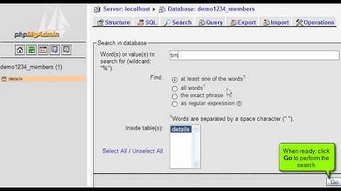 Tutorial: Searching through a database with phpMyAdmin | LayerOnline Web Hosting