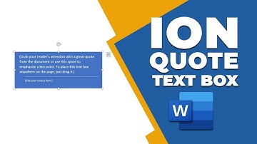 How to insert a Ion quote text box in Word