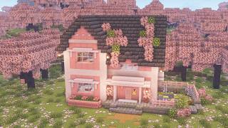 [Minecraft] How to Build a Cozy Cherry Blossom House / Tutorial