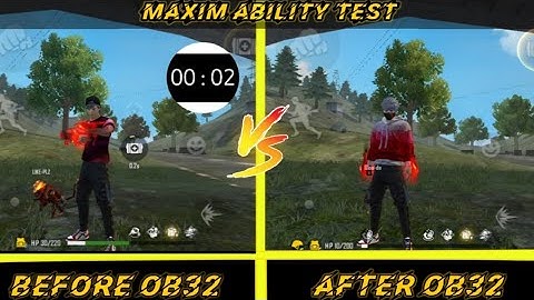 Maxim skill change ||MAXIM ABILITY TEST -AFTER OB32😏-Garena freefire