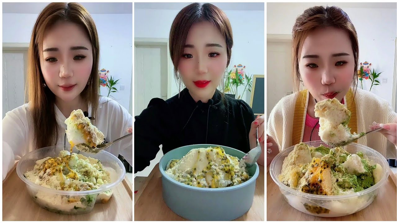 ASMR SOFT ICE EATING | ONLY YY | MATCHA MILK POWDER with PASSION FRUIT | RELAX VIDEO