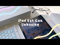 iPad 8th generation UNBOXING 2021 🍎+ accessories (relaxing asmr w/ music ☁️✨)