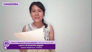 CONCURSO DE CARTAS 2020/CARTA ESCRITA POR MONTSE HERNÁNDEZ/PALACIO DE MINERÍA