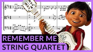 Remember Me (Lullaby) from Coco, arranged for String Quartet | Sheet music demo