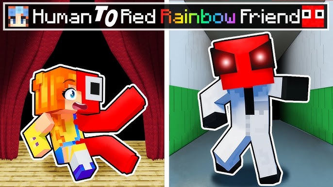 True Story of RED RAINBOW FRIEND in Minecraft! 