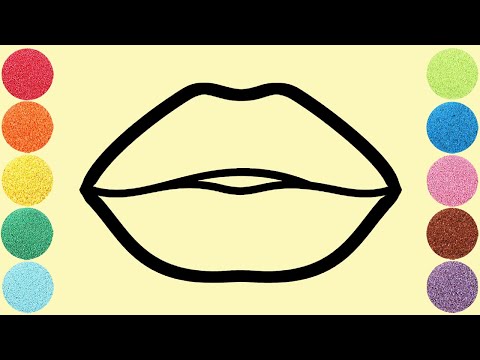 mô hình màu cát đôi môi - Colored painting a lip <strong>with</strong> color sand (<strong>Magic</strong> sand pang pang channel)
