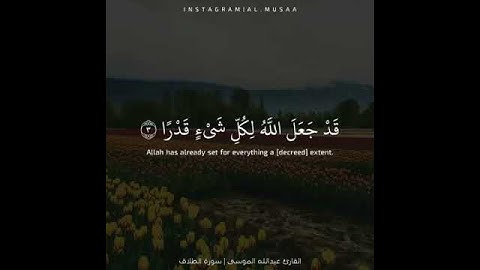 مقطع من سورة الطلاق/للشيخ عبد الله الموسى