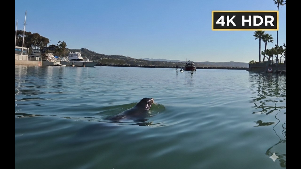 4K Sunny Paddle Boarding in Dana Point | Relaxing Nature Sounds & Ocean Wildlife Background Video