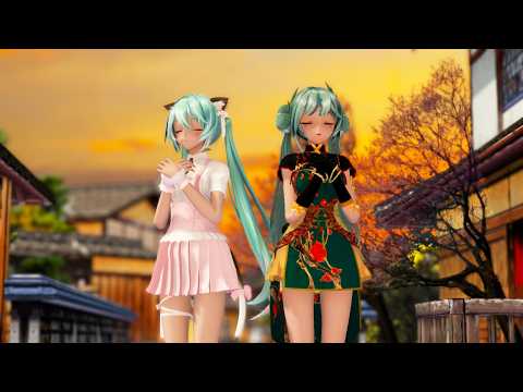 【MMD】 夕陽ケ丘に咲いた花は 『YYB式初音ミク』
