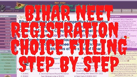 Bihar Neet Registration, Choice filling  Step by step,,#neet #bcece#ugmac#biharneet