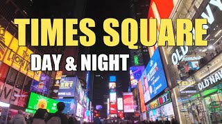 NYC | TIMES SQUARE  DAY & NIGHT | Walking tour 4K HD