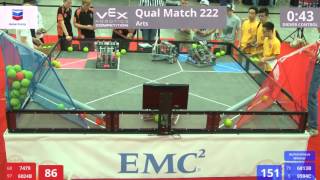 VEX Worlds 2016 - VRC High School - Arts - Qual 222 (7479 6024B) 106 vs 197 (6813B 9594C)