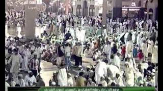 أذان العشاء من المسجد النبوي الجمعة 3-7-1435 المؤذن عمر سنبل
