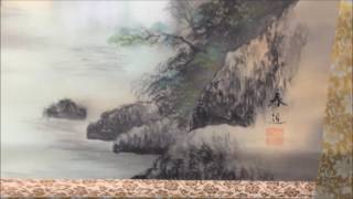 japanese mountain painting asian landscape scroll hanging