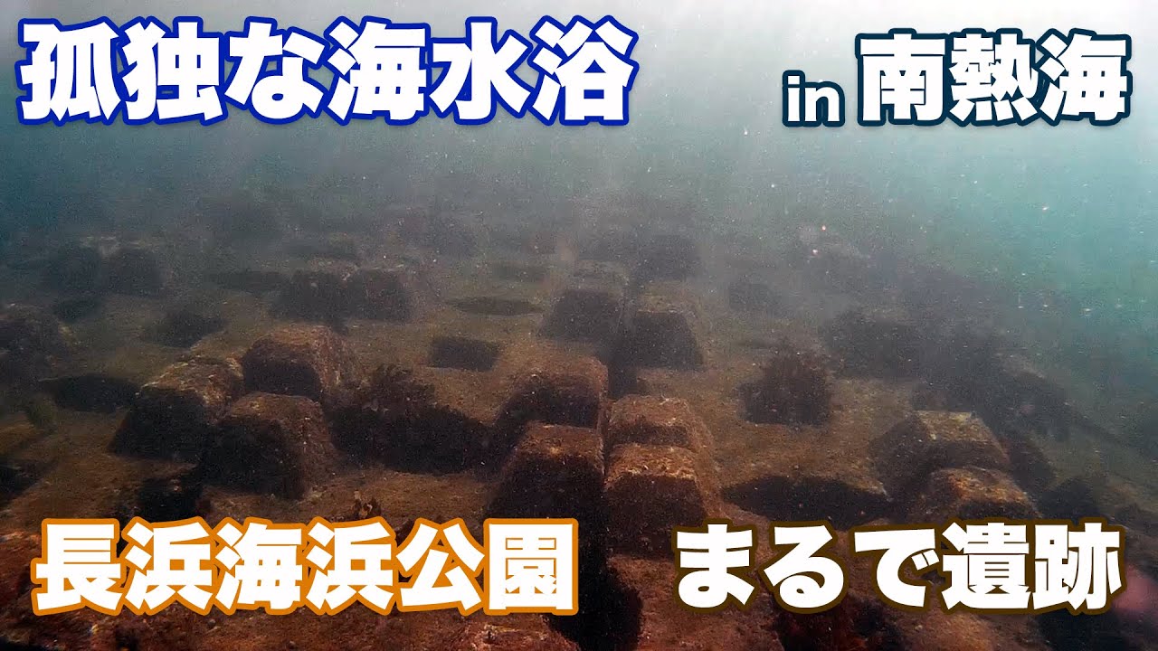 【孤独な海水浴】海底遺跡？長浜海浜公園の沖には魚の楽園があった　Undersea ruins? Fish paradise off the coast of NAGAHAMA Seaside Park