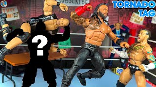 Roman Reigns & His MYSTERY PARTNER vs CM Punk & Stone Cold - Tornado Tag Team Action Figure Match!
