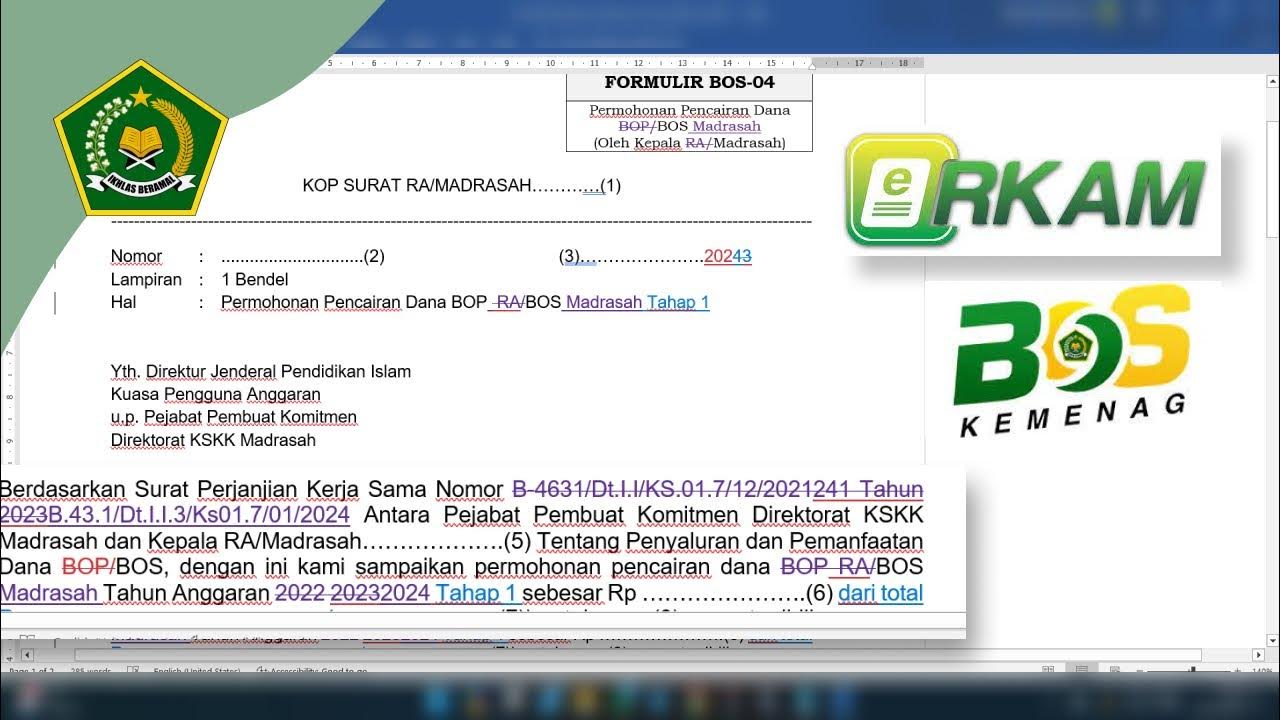 edit format surat erkam v2 anggaran 2024 YouTube