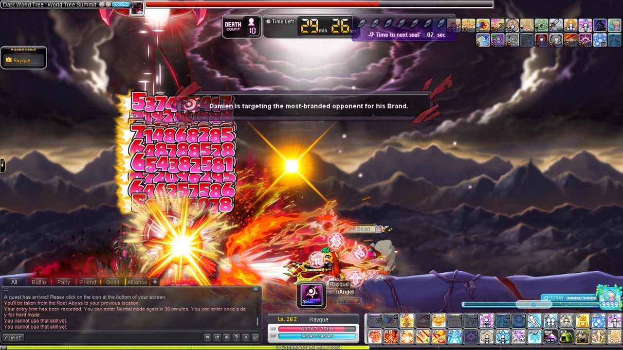 MapleStory Europe - Level 262 High-Dex Hero vs Normal Lotus/Damien [Before Destiny]