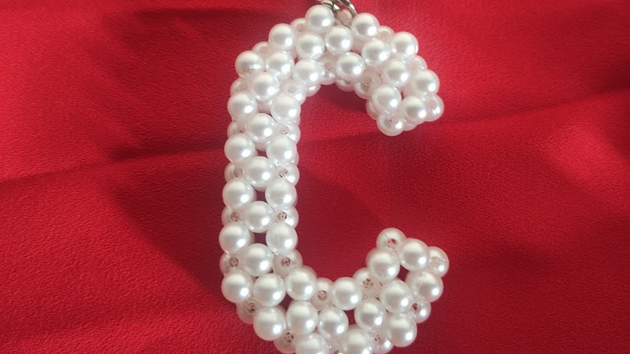 طريقه عمل ميدالية حرف C ثرى دى how to make a beaded Key chain letter C