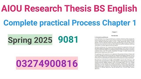 AIOU Thesis Guide (BS English 9081) – Step-by-Step Help for Spring 2025 #aiou #9081 #thesis