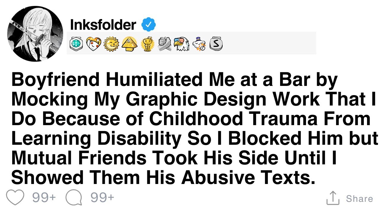 Boyfriend Humiliated Me at a Bar by Mocking My Graphic Design Work That I Do Because of Childhood...