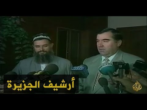 الرئيس الطاجيكي يجتمع بعبد الله نوري بالقصر الجمهوري 1997/9/12