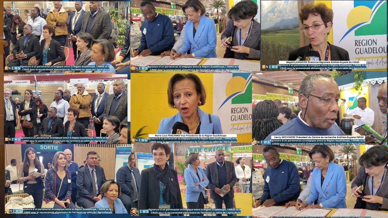 Signature d un partenariat  entre la Région Guadeloupe, l INRAE et le   CIRAD au Salon Agriculture