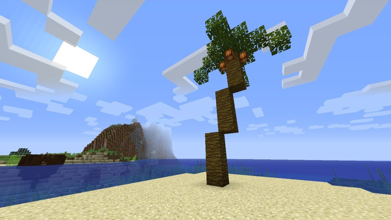 Minecraft - How to Make a Simple Palm Tree - YouTube