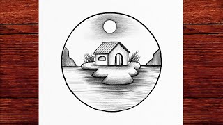 Kolay Karakalem Manzara Resmi Çizimi - Manzara Adım Adım Nasıl Çizilir - Karakalem Çizimleri 2024