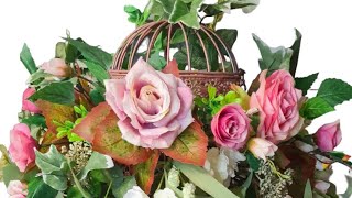 How to make an Artificial Hanging Birdcage Arrangement