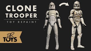 How to repaint a Star Wars Clone Trooper Action Figure - Weathering and Battle Damage