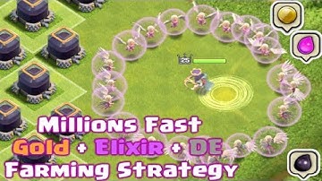 Clash of Clans - Farming Strategy for Fast and Easy Gold + Elixir + Dark Elixir! Super Queen!