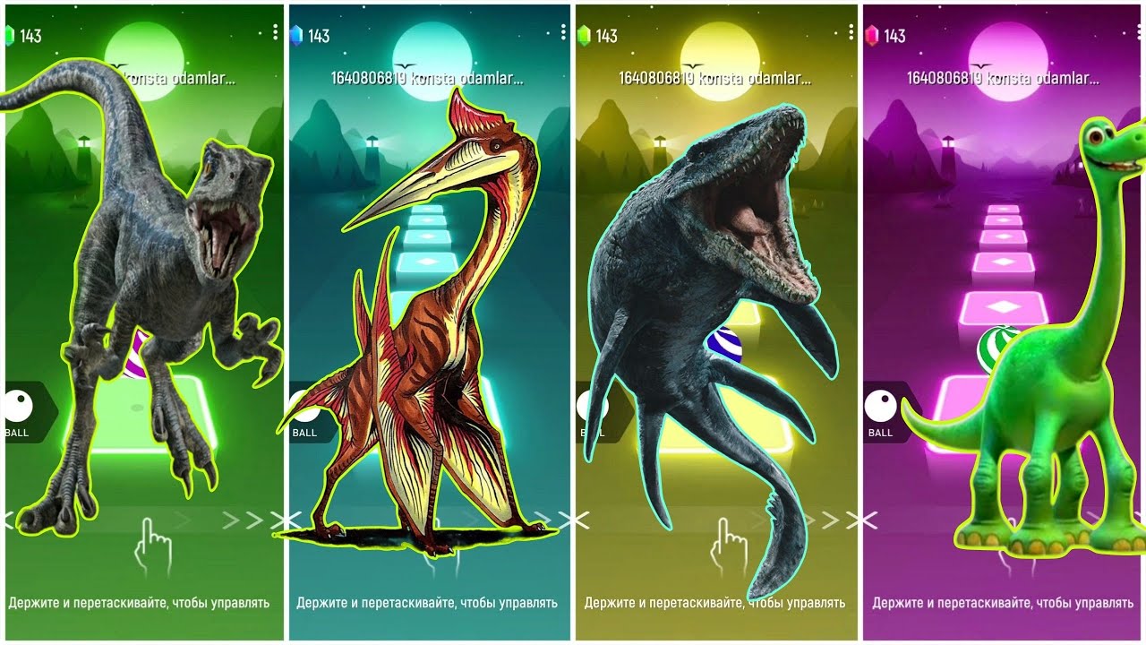 Dinosaur 🦖 🆚 Spinosaurus 🆚 Mosasaurus 🆚 Brontosaurus 🦕 🎶 Tiles Hop Edm Rush