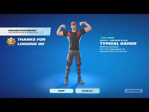 how to get the Typical Gamer skin for free