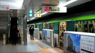 地下鉄七隈線　薬院駅　天神南ゆき　到着～発車