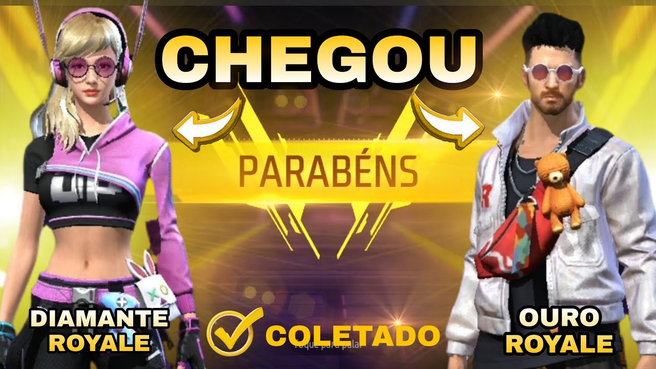 CHEGOU NOVO OURO ROYALE E DIAMANTE ROYALE FREE FIRE 