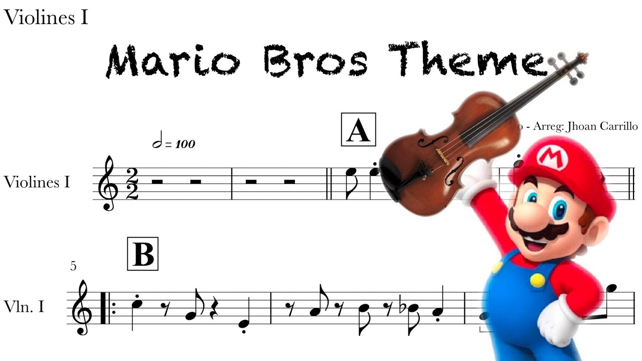 Súper Mario Bros Theme - Violin sheet. #mariobross Acordes - Chordify